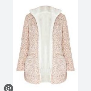 Pretty Little Thing Stone Sherpa Hooded Jacket